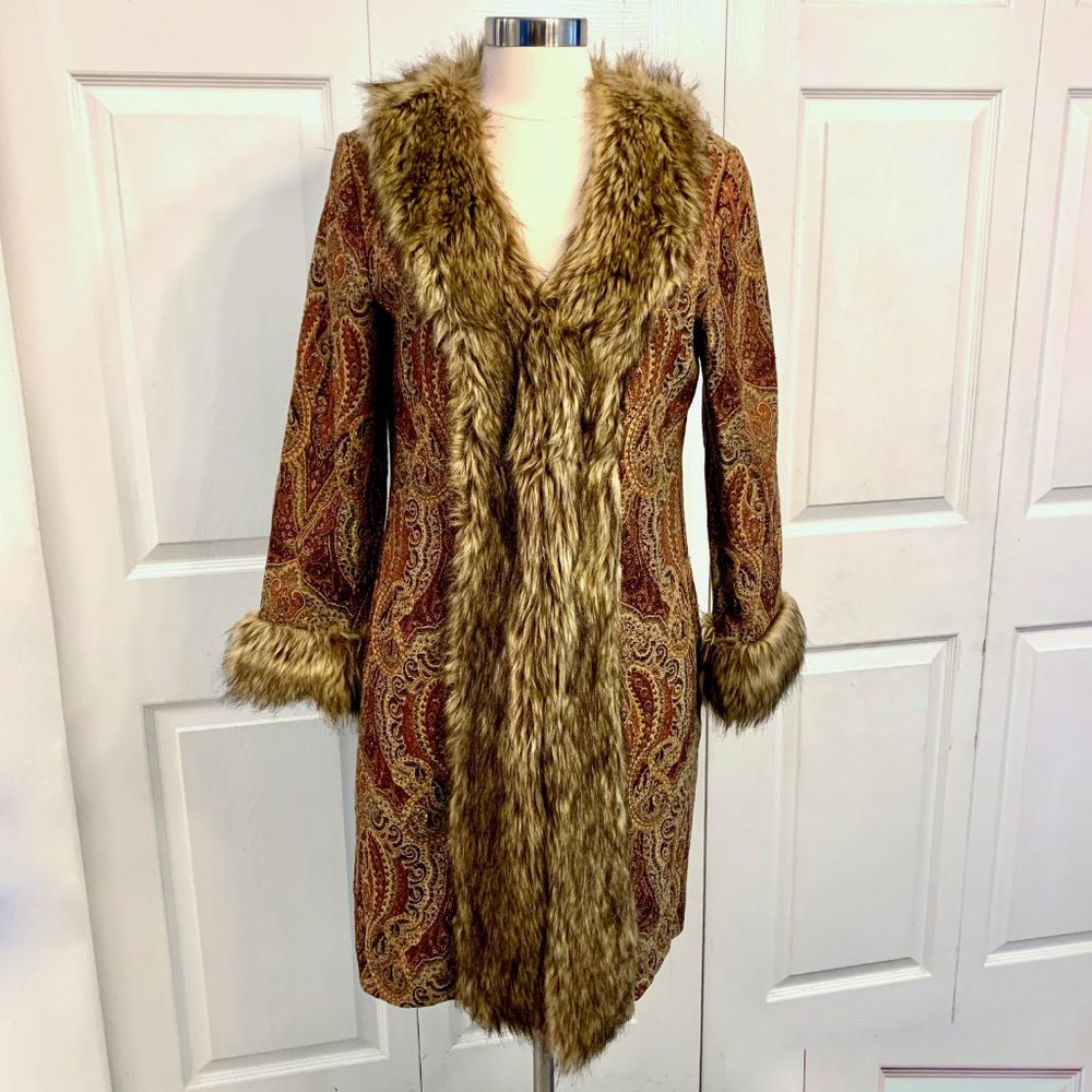 Tapestry Fur Jacket paisley Penny Lane Coat